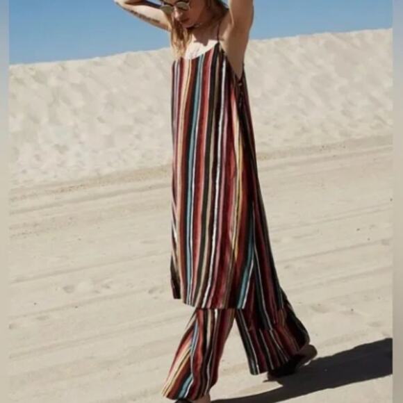 Free People | Ruby Striped Maxi Tunic Tank Top Dress Cover Up Lagen Indie Y2K XS - Picture 1 of 11